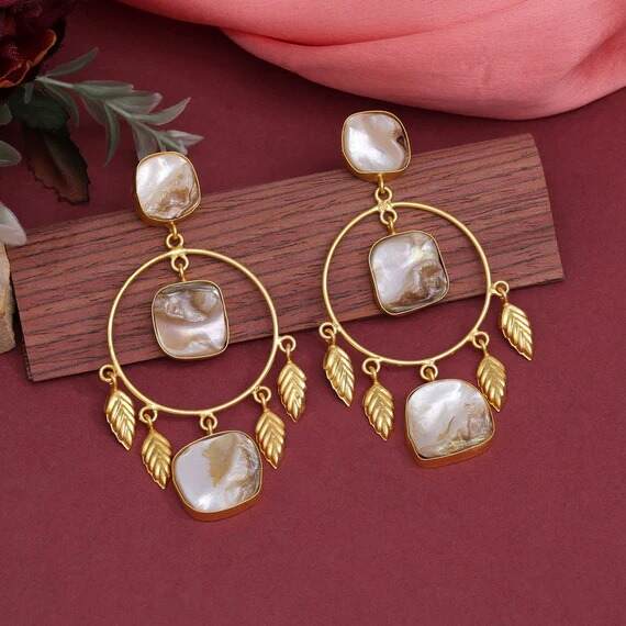 Gilded Pearl Blossom Earrings